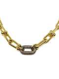 Nathan and moe gold filled chunky chain with an oxidized diamond link found at Patricia in southern Pines, nc