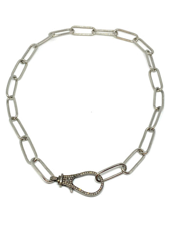 Nathan & Moe Long Silver Link Necklace