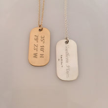  Lat & Lo | Mini Dog Tag Necklace in Sterling Silver