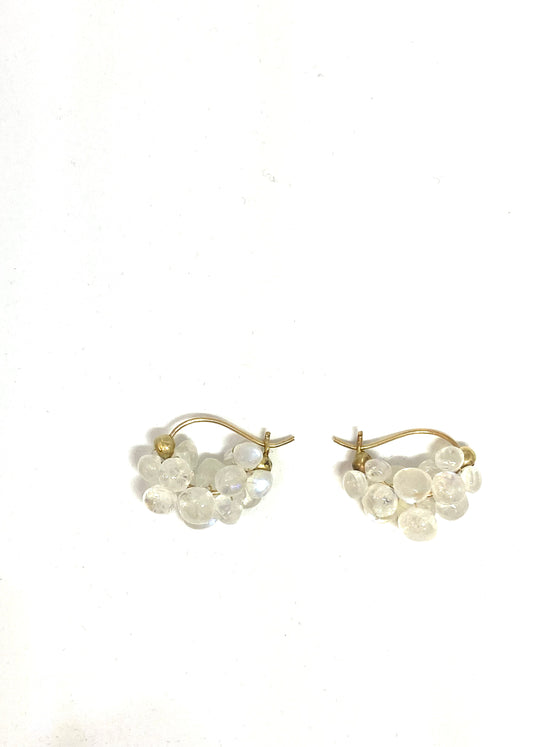 Rachel Atherley Cloud Huggie Earrings in Moonstone