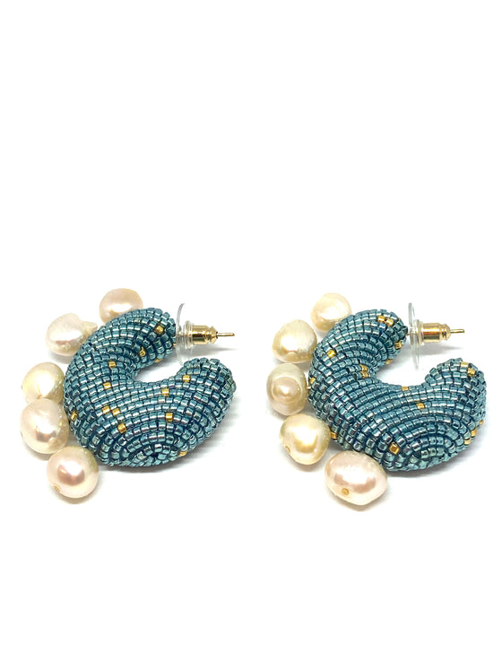 Susanna Vega Pale Blue Solito Pearled Earrings