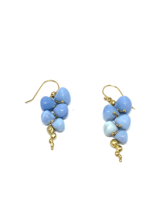 Rachel Atherley Small Caviar Earrings in Peruvian Blue Opal