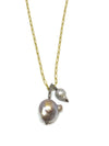 Nathan and moe gold filled double pearl with diamond bales chain necklace found at Patricia in southern pines, nc
