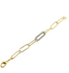 Nathan and moe large gold filled link bracelet with an oxidized diamond link found at Patricia in southern pines, nc 
