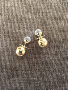  Alexis Bittar 2 Sphere Lucite and Gold Earrings