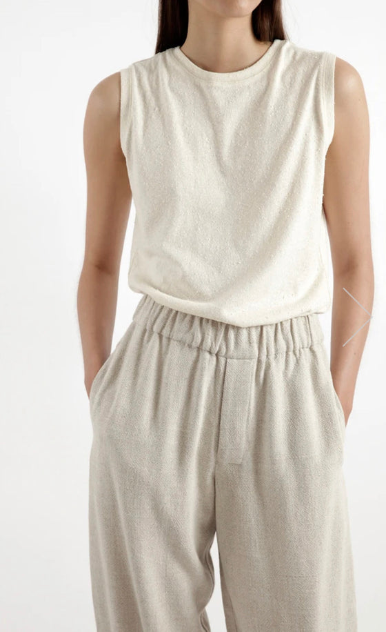 7115 by Szeki Signature Textured Linen Tank in off-white found at PATRICIA in Southern Pines, NC