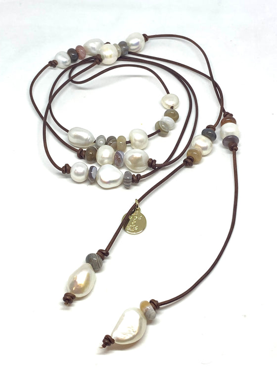 perle by Lola pearl lariat with jasper found at Patricia in southern pines, nc