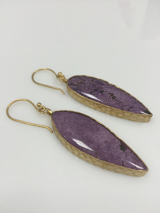 Heather Benjamin Handmade Purple Stiticilite Earring