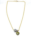 Nathan & Moe Chain Necklace with Tahitian Pearl and Heart Pendant