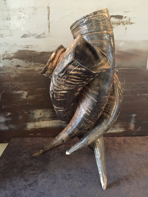 Large Textured Horn Vase