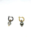 Nathan & Moe Mixed Metal Vermeil Pave Hoop with Pearl Drop