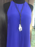 Leather and Pearl Lariat