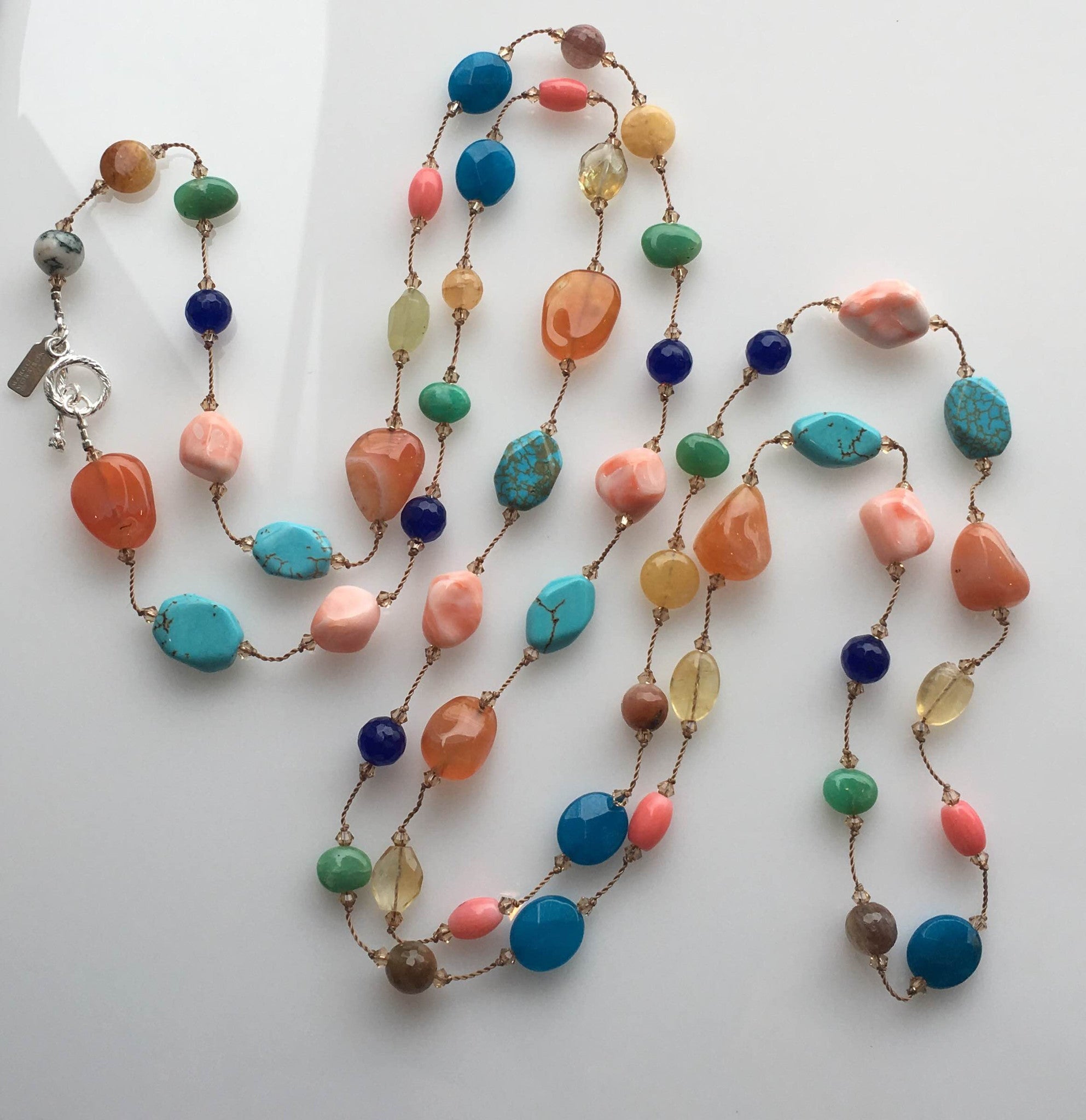 Margo Morrison Rainbow of Stones Necklace with Swarovski Crystals