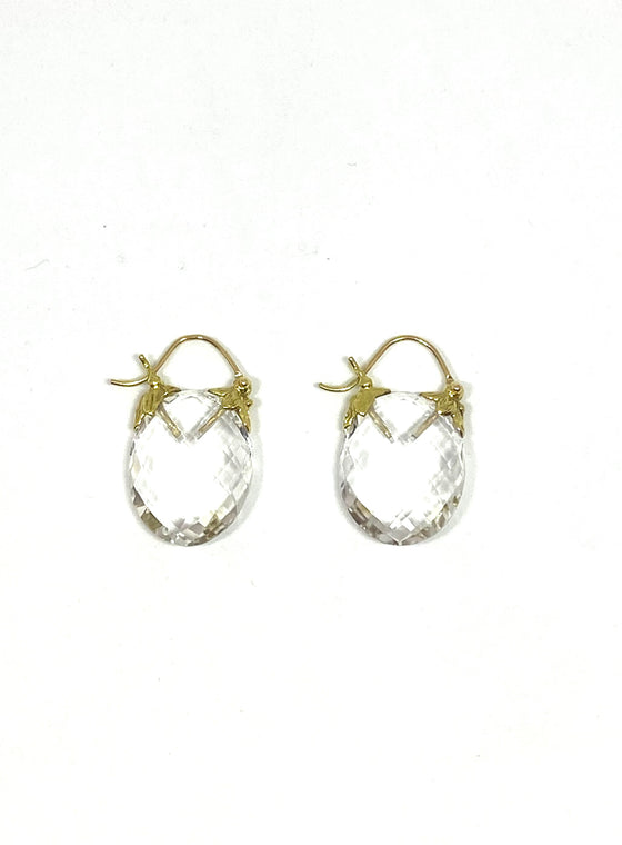 Gabrielle Sanchez Oval Clear Quartz Flyer Earrings