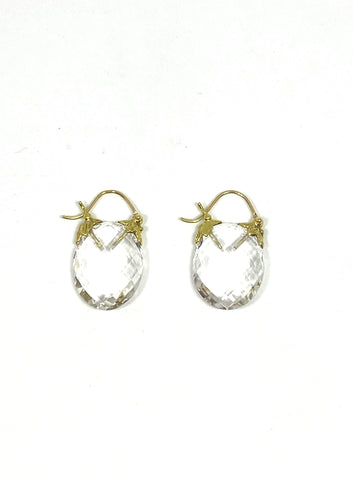 Gabrielle Sanchez Oval Clear Quartz Flyer Earrings
