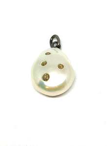  Nathan & Moe Diamond Studded Large Baroque Pearl Charm