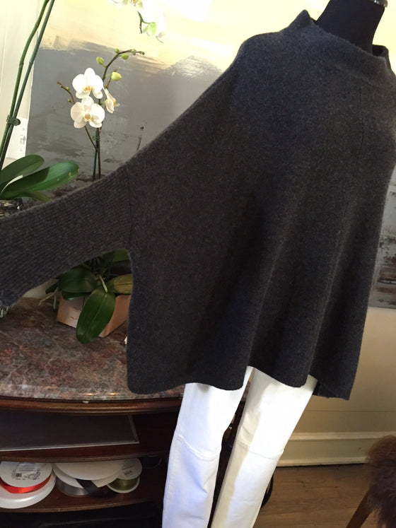 English Weather Wide Body Derby Gray Cashmere Sweater