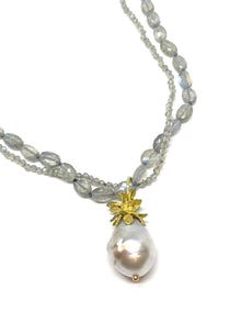  Gabrielle Sanchez Double Strand Labradorite & Pearl Necklace