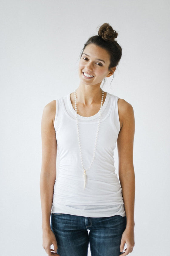 Tess + Tricia Frost and Moss Antler Tip Necklace