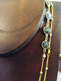 Chan Luu Necklace with Flat Labrodite Stones and Beads