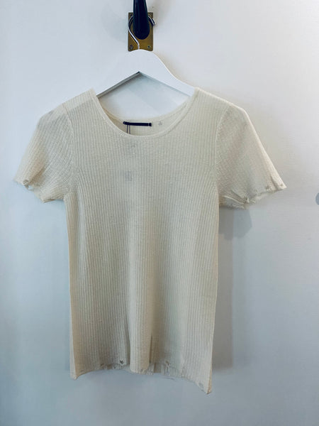 Brazeau Tricot Creme Cashmere Short Sleeve Kyoto T Shirt