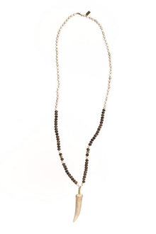  Tess + Tricia Bronzite and White Turquoise Antler Tip Necklace