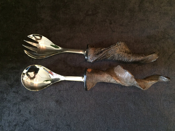 Stainless Horn Salad Servers