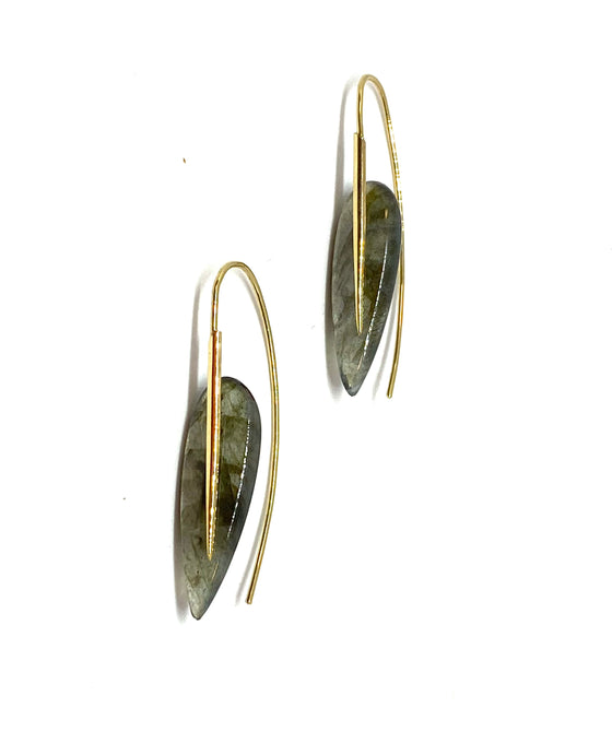 Rachel Atherley Feather Earrings in Labradorite