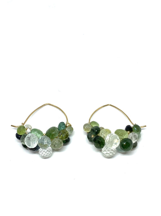 Rachel Atherley Cloud Hoop Earrings in Green Tourmaline