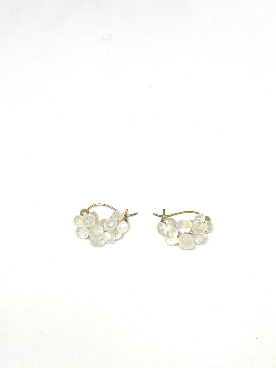 Rachel Atherley Cloud Huggie Earrings in Moonstone