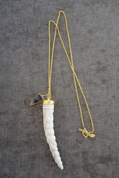 Heather Benjamin | Handmade Carved Deer Antler Necklace