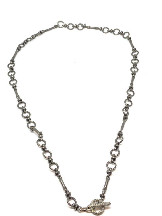 Nathan & Moe 22" Oxidized Chain with Oxidized Diamond Mini Toggle