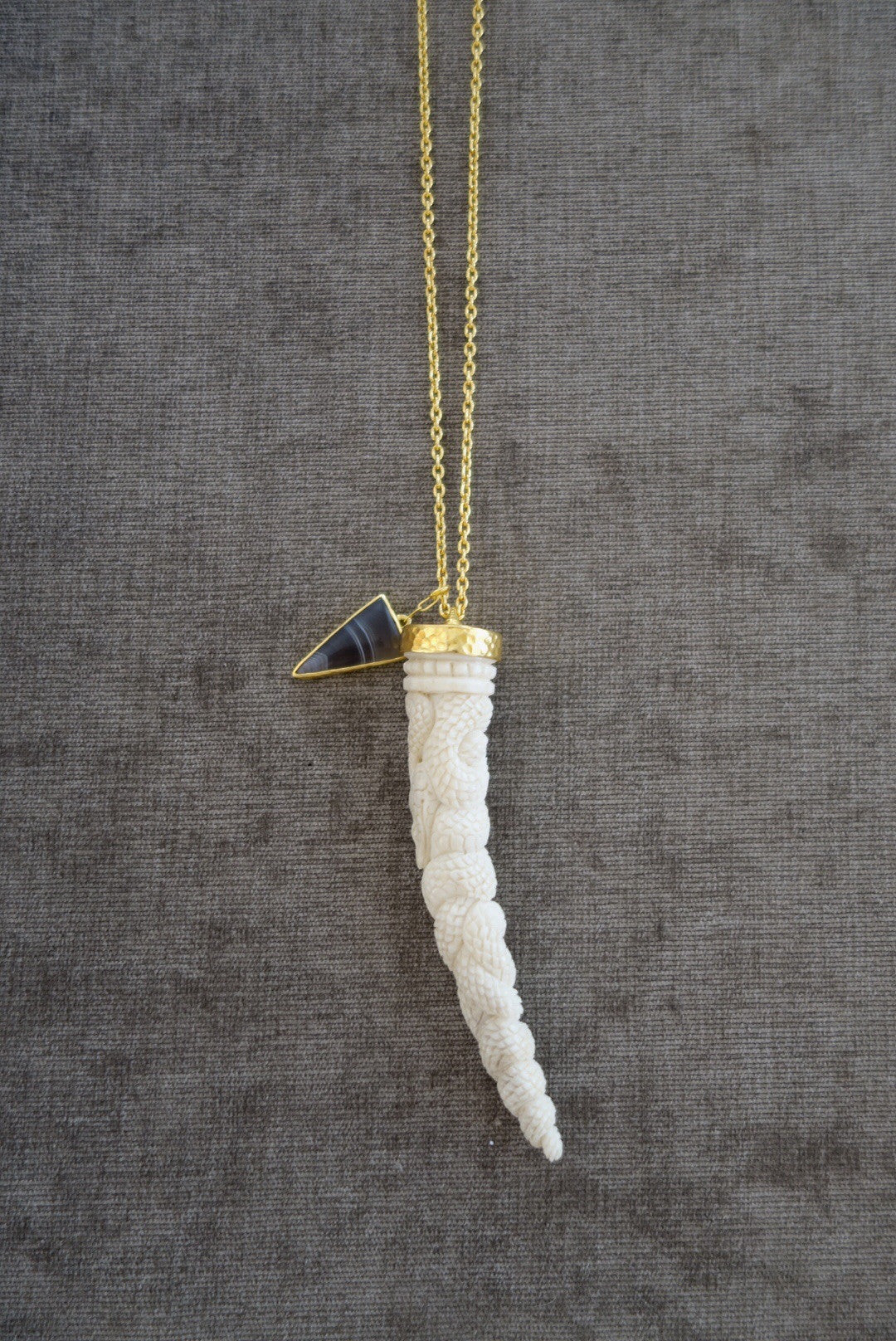 Heather Benjamin | Handmade Carved Deer Antler Necklace
