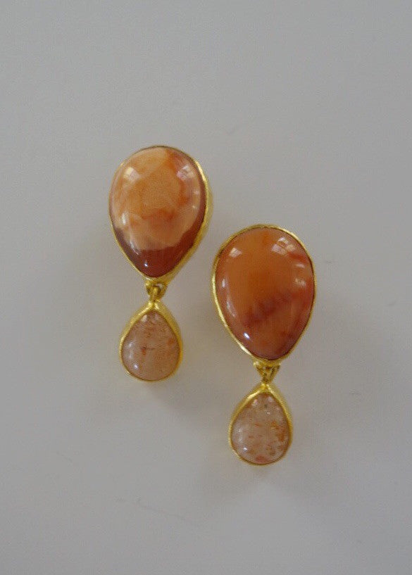 Heather Benjamin | Handmade Peach Mexican Opal Earring