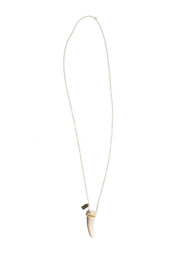 Tess + Tricia Seed Beaded Antler Tip Necklace