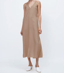  Kallmeyer Tailored Slitted Slip Dress - Khaki