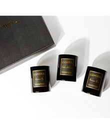  Lumira Mini Destination Candles Gift Box in Cuban Tobacco, Persian Rose, & Tuscan Fig