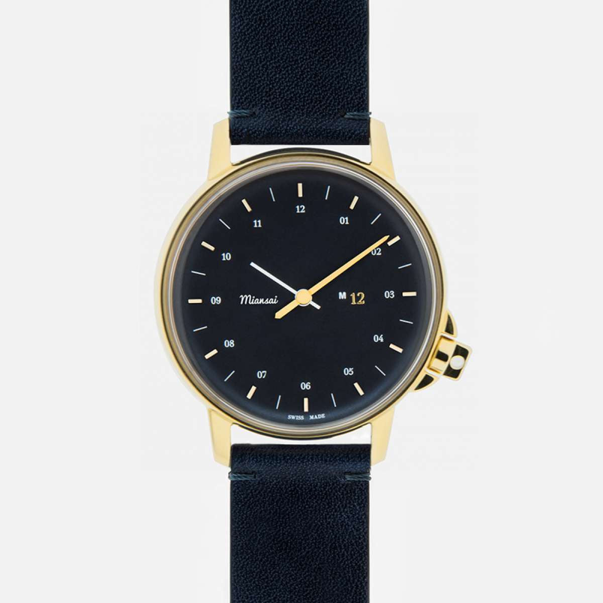 Miansai M12 Swiss Navy/Gold Watch on Vintage Leather Strap