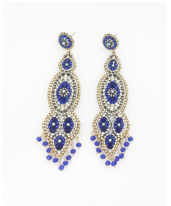 Miguel Ases Tanzanite, Silver and Gold Earring