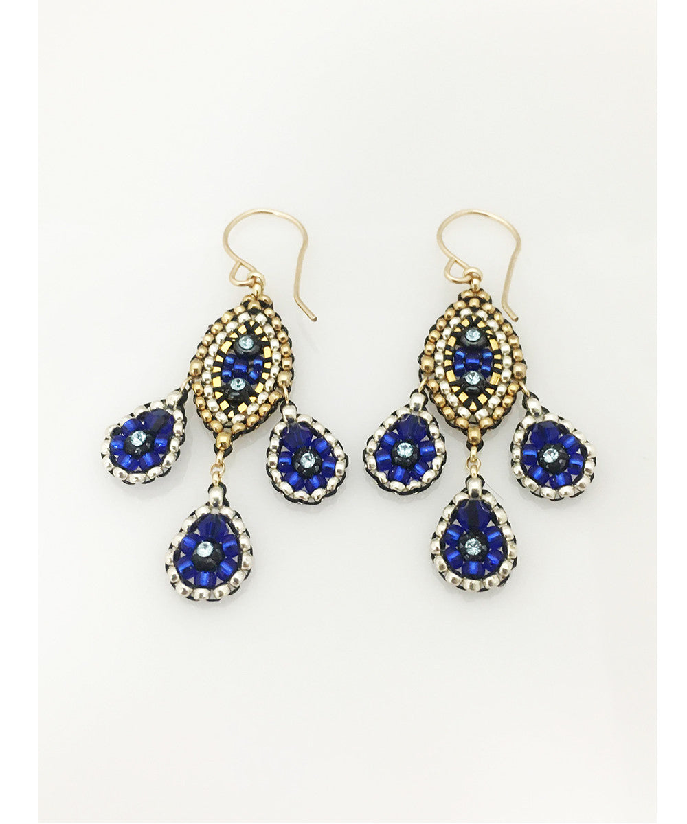 Miguel Ases Swarovski and Tanzanite Earring