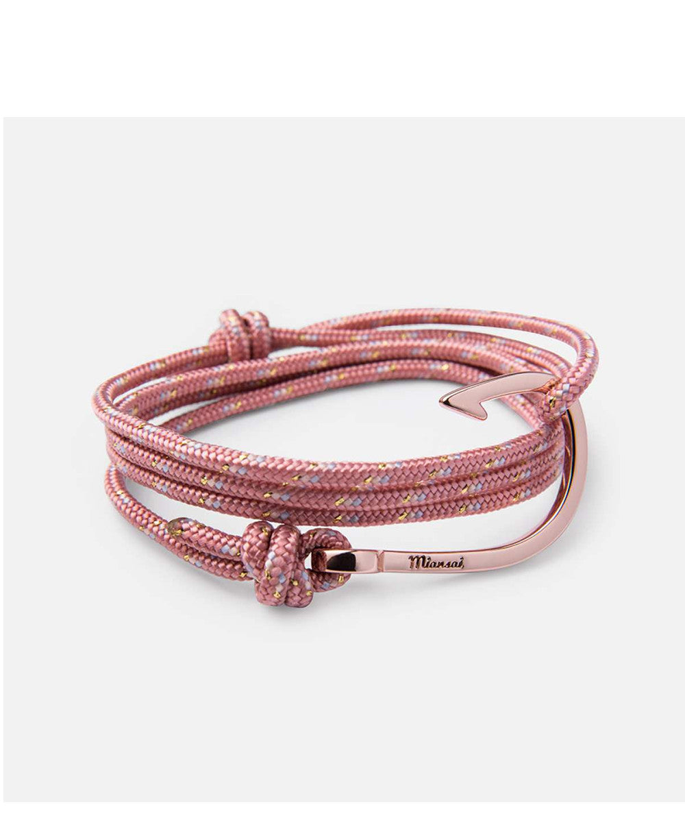 Miansai Hook on Rope Bracelet, Rose Plated, Pink