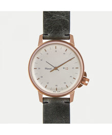  Miansai M12 Bronze/Silver on Vintage Gray Two-Piece Leather Strap