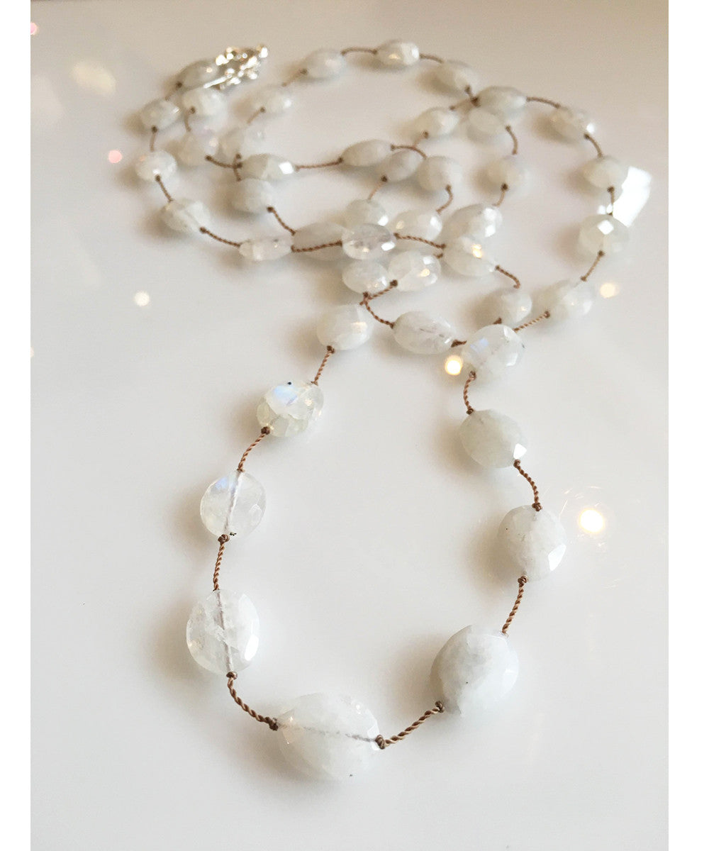 Margo Morrison Faceted Rainbow Moonstone Necklace