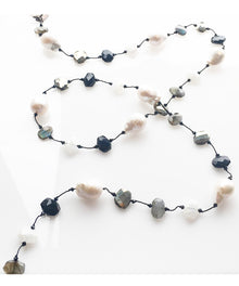  Baroque Pearl Necklace with Labradorite & Multi-Color Stones by Margo Morrison