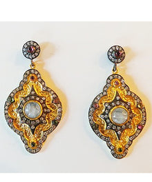  Moonstone & Tourmaline Earrings