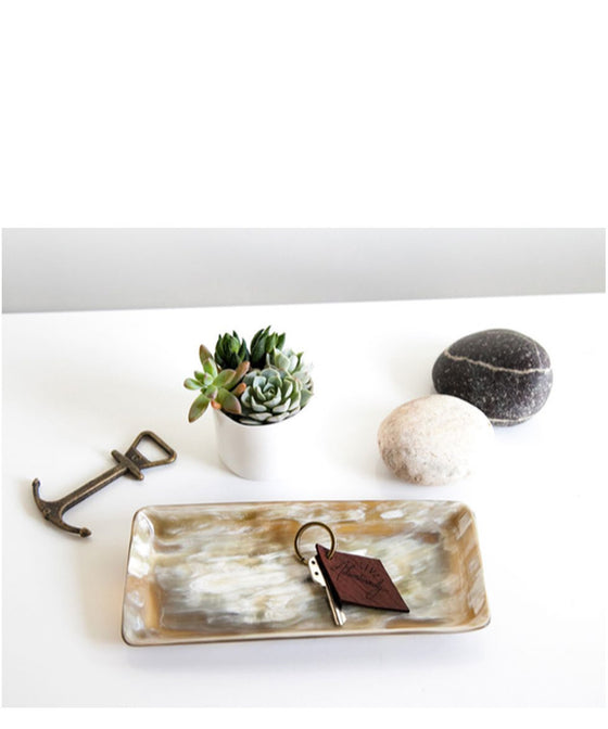 Ankole Horn Heirloom tray- light