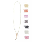 Tess + Tricia Classic Unembellished Antler Tip Necklace with Tassel
