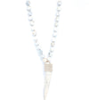 T. Marie Hand knotted White Agate and Antler Necklace