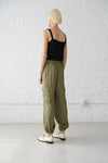 Minimalist Marilyn Vegan Silk Olive Cargo Pant